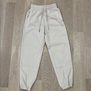 Women’s Stylish Cream Cuffed Sweatpants